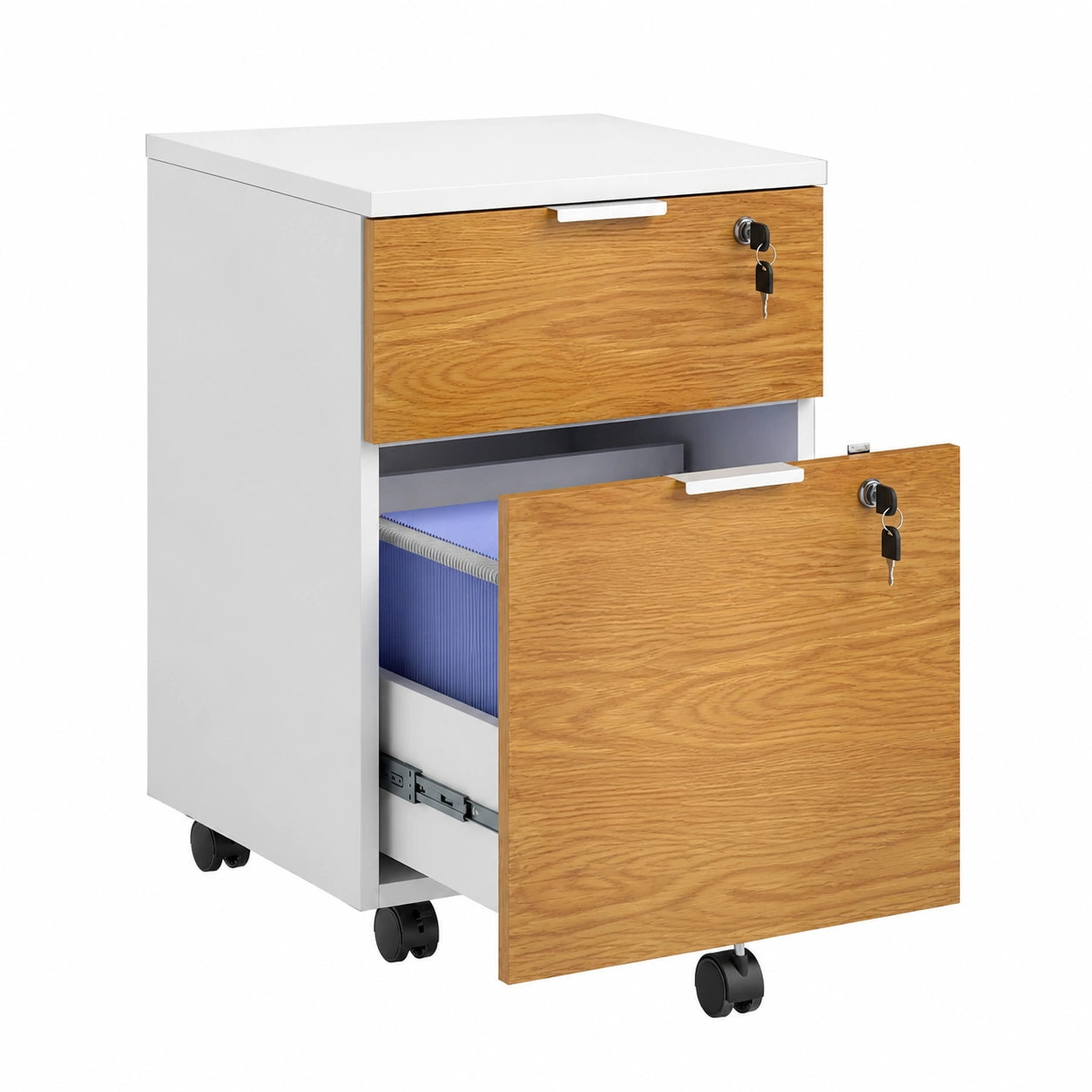 caisson-de-bureau-a-roulettes-avec-2-tiroirs-et-barres-de-suspension-ssdqui3270sg